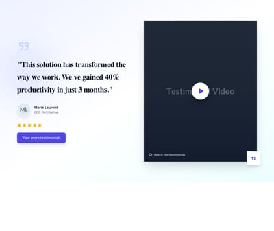 Screenshot of Hero Video Testimonial template