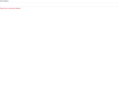 Screenshot of Input Error template
