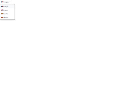 Screenshot of Language Selector template