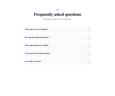 Screenshot of List Detailed Expandable template