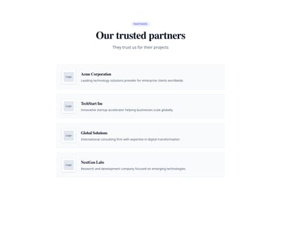 Screenshot of List Detailed Logo template