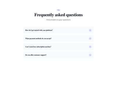 Screenshot of List FAQ template