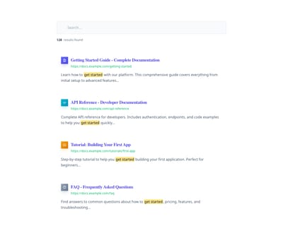 Screenshot of List Search Results template