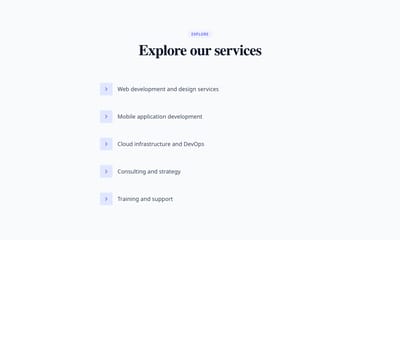 Screenshot of List Simple Arrows template