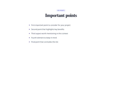 Screenshot of List Simple Bullets template