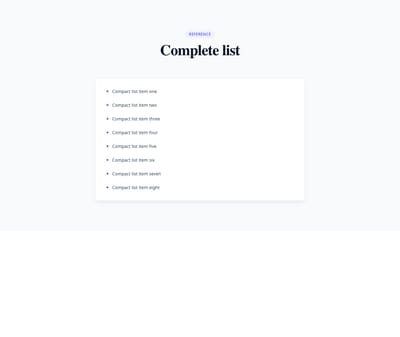 Screenshot of List Simple Compact template