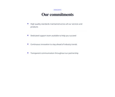 Screenshot of List Simple Spaced template