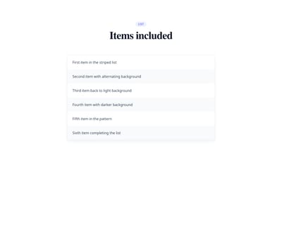 Screenshot of List Simple Striped template