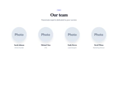 Screenshot of List Team Members template