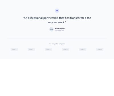 Screenshot of Logos Section Testimonial template
