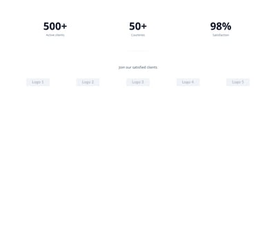 Screenshot of Logos Section With Stats template
