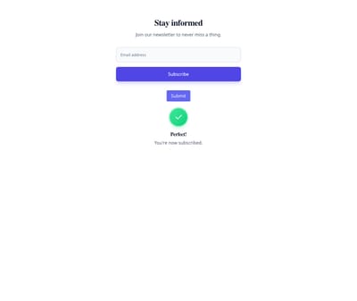 Screenshot of Newsletter Floating Label template