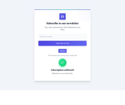 Screenshot of Newsletter Section Card template