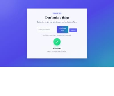 Screenshot of Newsletter Section Gradient template