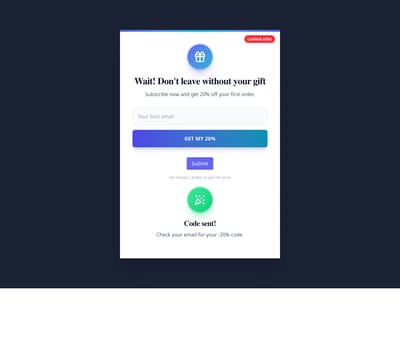 Screenshot of Newsletter Section Popup Style template