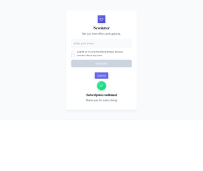 Screenshot of Newsletter With Checkbox template