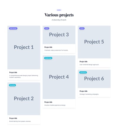 Screenshot of Portfolio Masonry template