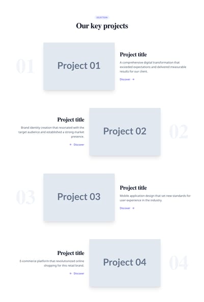 Screenshot of Portfolio Numbered template