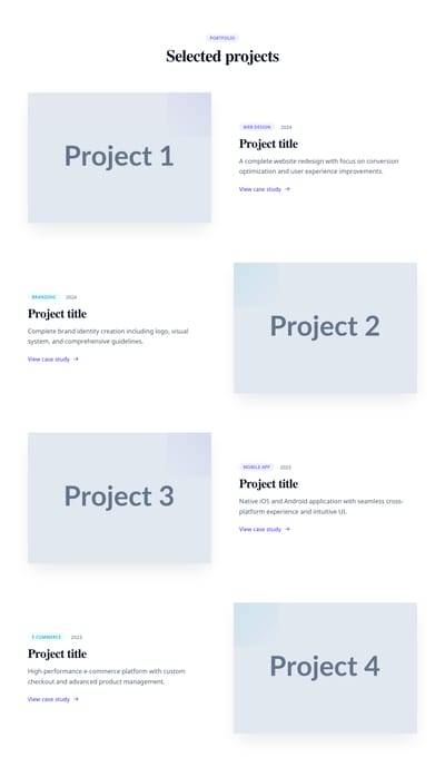 Screenshot of Portfolio Split template