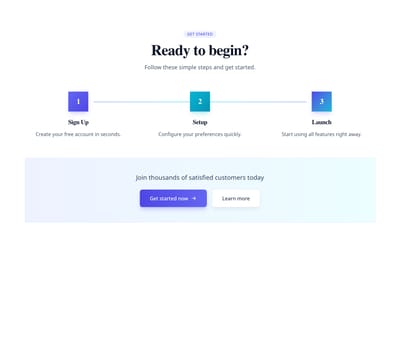 Screenshot of Process Section CTA template