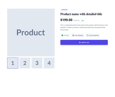 Screenshot of Product Detail template