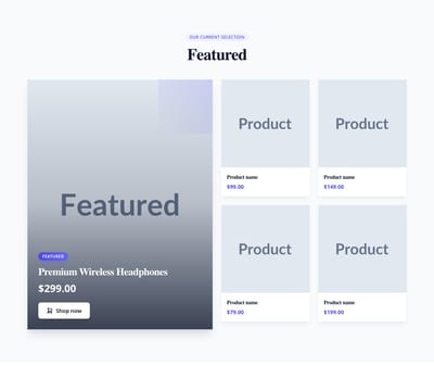Screenshot of Product Grid Featured template
