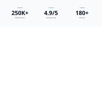 Screenshot of Stats Grid 3 Columns template