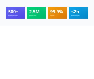 Screenshot of Stats Grid Colored template