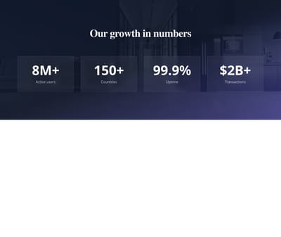 Screenshot of Stats Section Background template