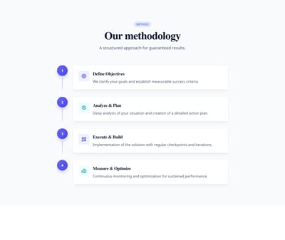 Screenshot of Steps Vertical Cards template