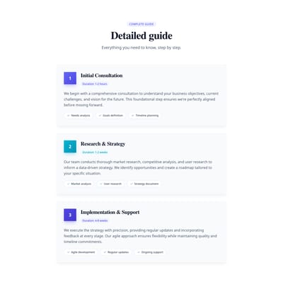 Screenshot of Steps Vertical Detailed template