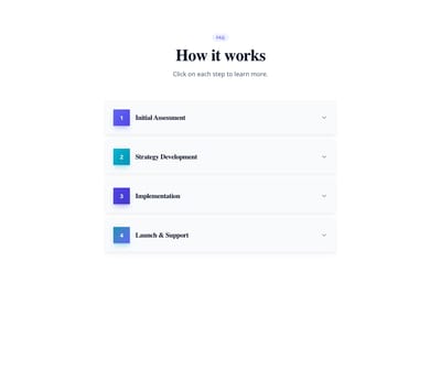 Screenshot of Steps Vertical Expandable template