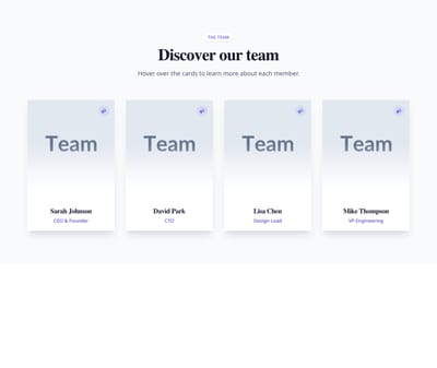 Screenshot of Team Card Flip template