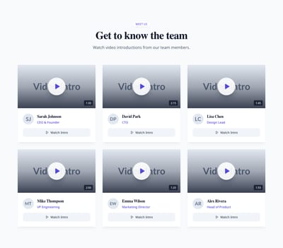 Screenshot of Team Card Video Intro template