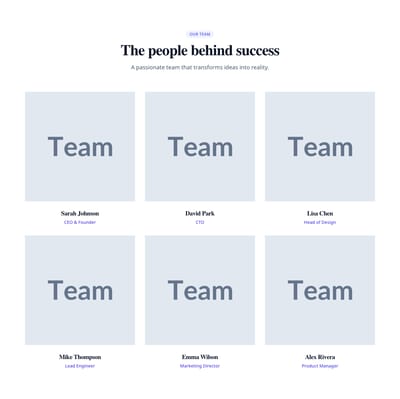 Screenshot of Team Grid 3 Columns template