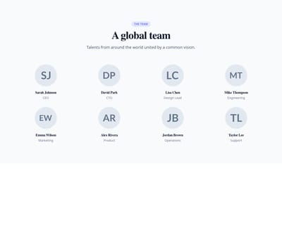 Screenshot of Team Grid 4 Columns template