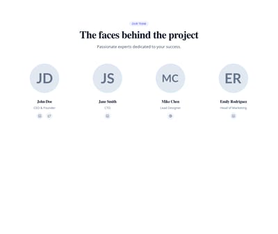 Screenshot of Team Grid template