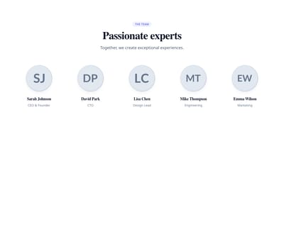 Screenshot of Team Grid Circular Photos template