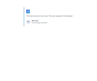 Screenshot of Testimonial Card Bordered template