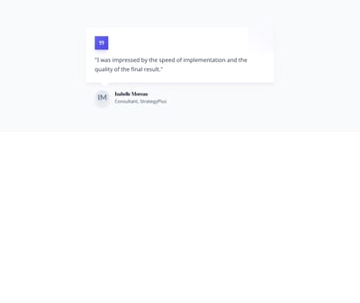 Screenshot of Testimonial Card Bubble template