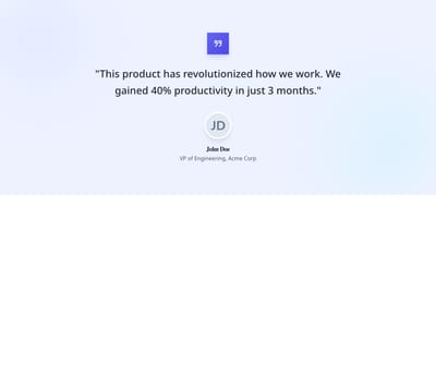 Screenshot of Testimonial Card Centered template