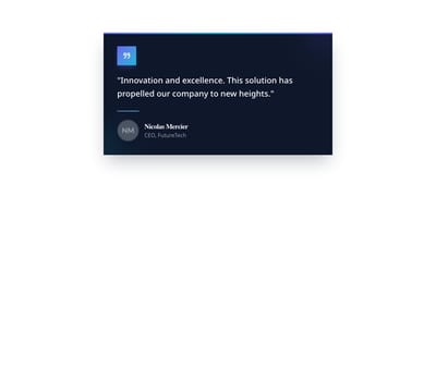 Screenshot of Testimonial Card Dark template