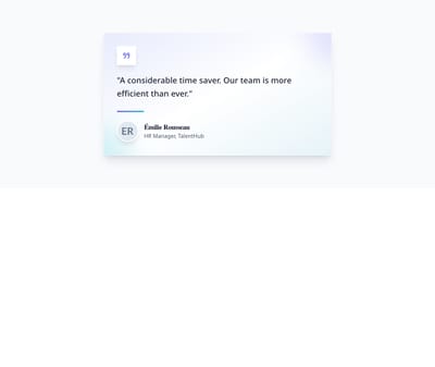 Screenshot of Testimonial Card Gradient template