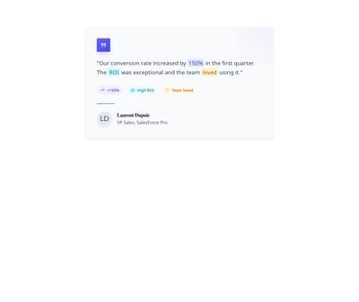 Screenshot of Testimonial Card Highlight template