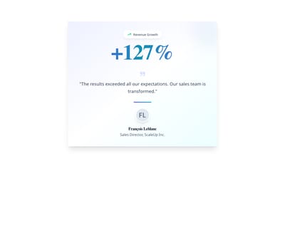 Screenshot of Testimonial Card Metric template