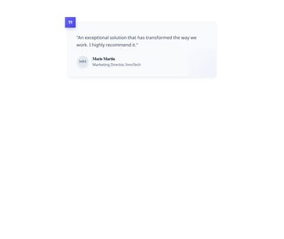 Screenshot of Testimonial Card Simple template