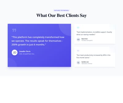 Screenshot of Testimonials Grid Featured template