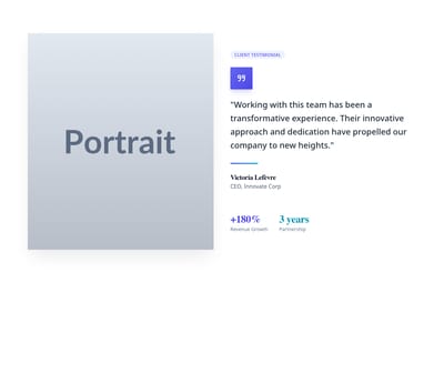 Screenshot of Testimonials Section Split template