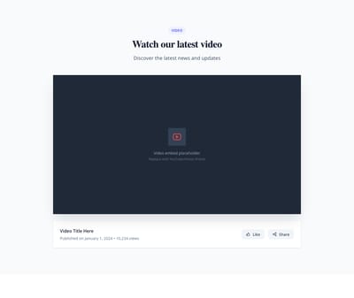 Screenshot of Video Embed template