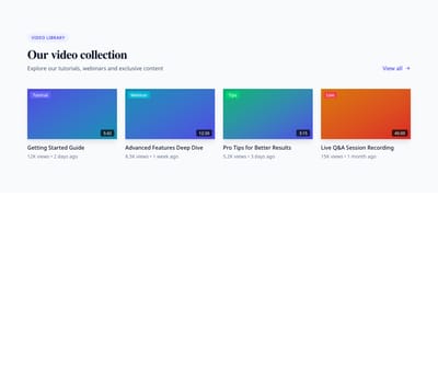 Screenshot of Video Gallery template